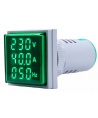 VOLTIMETRO, AMPERIMETRO , FRECUENCIMETRO  DIGITAL AD101-22VAHZS-V AC50-500V 0-100A VERDE
PANTALLA CUADRADA