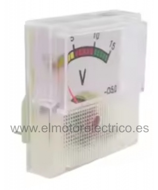 VOLTIMETRO ANALOGICO DE AGUJA 0-15V CC 40X40 mm