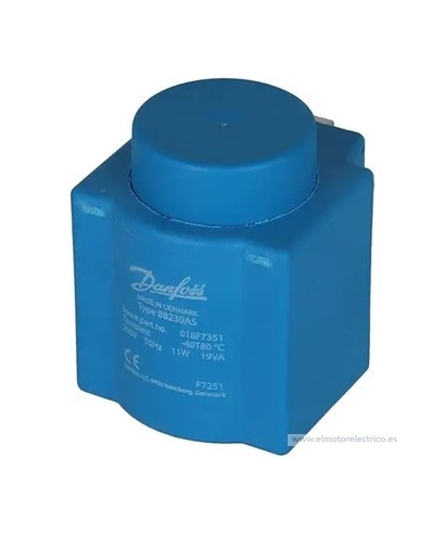 BOBINA PARA SOLENOIDE DANFOSS 018F6991 DE CORRIENTE CONTINUA SISTEMA AKV PARA VALVULA 220V 18W USADA