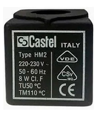 BOBINA DE VALVULA SOLENOIDE TIPO CASTEL HM2 220 V 8W TU50
50-60HZ