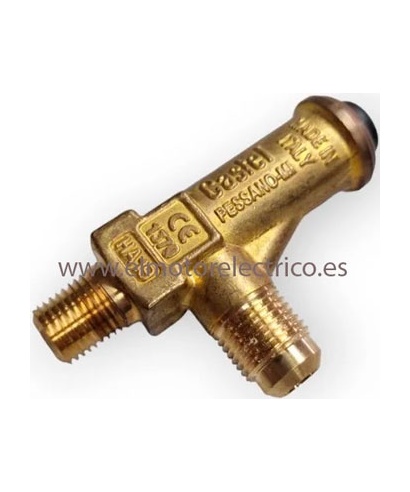 VALVULA SEGURIDAD EN ANGULO 3060/23C300 CASTEL 1/4 NPT X 3/8 SAE 30bar