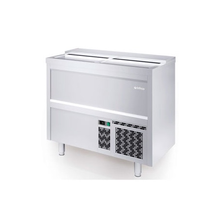 BOTELLERO FRIGORIFICO INFRICO MODELO EB 1000 II , DE 1 METROS, CON 2  PUERTAS,  DE ACERO INOX AISI 304