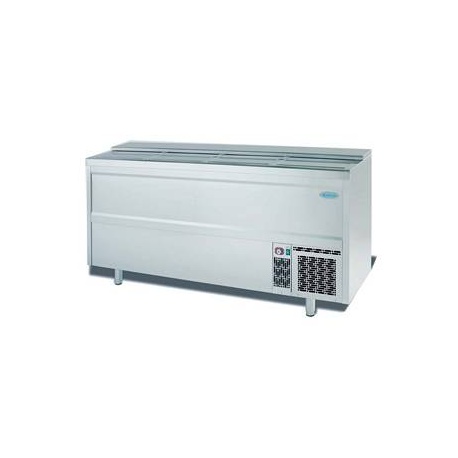 BOTELLERO FRIGORIFICO INFRICO MODELO EB 2000 II , DE 2  METROS, CON 4  PUERTAS,  DE ACERO INOX AISI 304