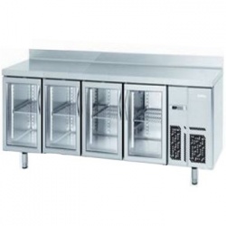 MESA REFRIGERADA GASTRONORM 1/1 SERIE 700   INFRICO MODELO BMGN 2450 CR 4 PUERTAS DE CRISTAL