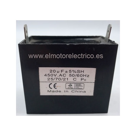 CONDENSADOR DE VENTILADOR PARA  AIRE ACONDICIONADO 25MF 450W CONEXION FACTON
