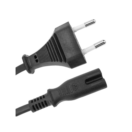 CABLE DE ALIMENTACION BIPOLAR PARA DISPOSITIVOS ELECTRICOS CONECTOR MACHO ENCHUFE 220V CONECTOR HEMBRA TIPO OCHO