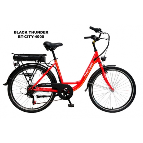 BICICLETA ELECTRICA BT-CITY-4000DV ROJA BLACK THUNDER 