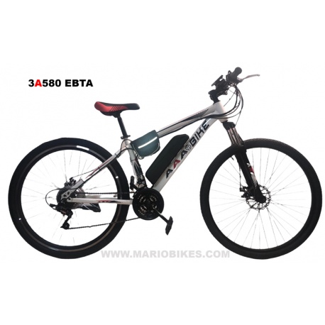 BICICLETA TRIPLE A 3A580-EBTA ELECTRICA BASICA MOTOR TRASERO DE 250W BLANCA -ROJA