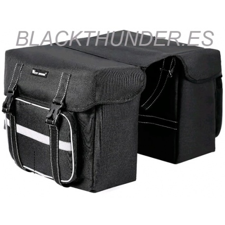 ALFORJA DOBLE MOD.VALENCIA NEGRO GRAN CAPACIDAD PORTAEQUIPAJES TRASERO PARA BICICLETAS