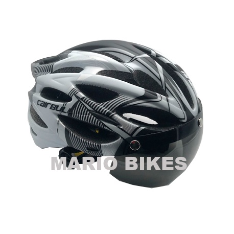 CASCO BLANCO CON BISERA Y LUZ TRASERA  ADULTO CICLISMO CAS-013B