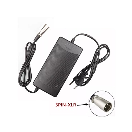 CARGADOR BATERIA LITIO 36V-42V 2A CONEXTOR  XLR 3 PIN MACHO PARA BICICLETAS ELECTRICAS 