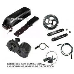 KIT MOTOR CENTRAL 36V 250W MARCA GOSPADE PARA BICICLETAS CON BATERIA INCLUIDA DE 36 VTS 10 AMP CONEXTOR TIPO UNIVERSAL 1PIN PREC