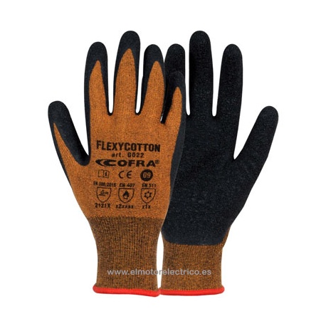 GUANTE ALGODON/ELASTANO PALMA LATEX COFRA