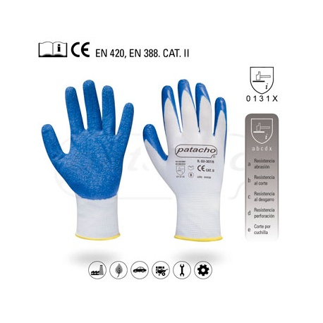 GUANTE POLIESTER RECUBRIMIENTO LATEX GRUESO 307 PATACHO