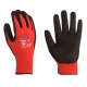 GUANTE NYLON ROJO RECUBIERTO NITRILO MICROPOROSO NEGRO PALMA JOMIBA