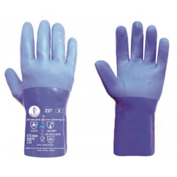 GUANTE PVC AZUL ACABADO RUGOSO 27CM JOMIBA