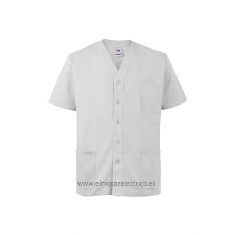 CHAQUETA SANITARIA M/CORTA CIERRE BOTONES CUELLO PICO VELILLA 535209