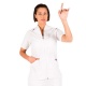 CASACA SANITARIA SEÑORA BLANCA DETALLES DE COLOR M/CORTA CREMALLERA GARY`S