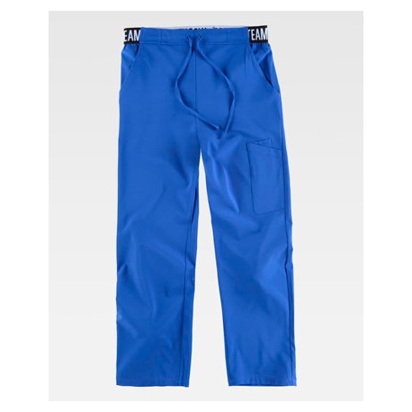 PANTALON SANITARIO CON CINTAS TEJIDO ELASTICO WT