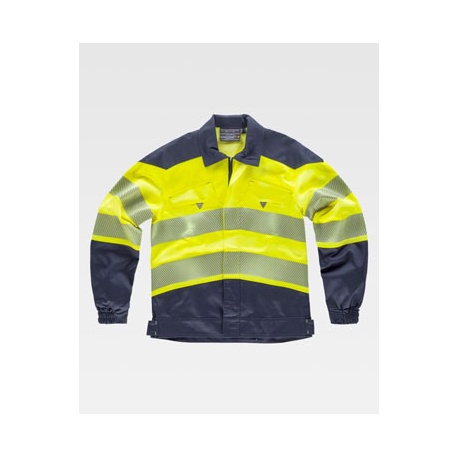 CAZADORA ALTA VISIBILIDAD BICOLOR TEJIDO ELASTICO C/CINTAS REFLECTANTES DISCONTINUAS WT