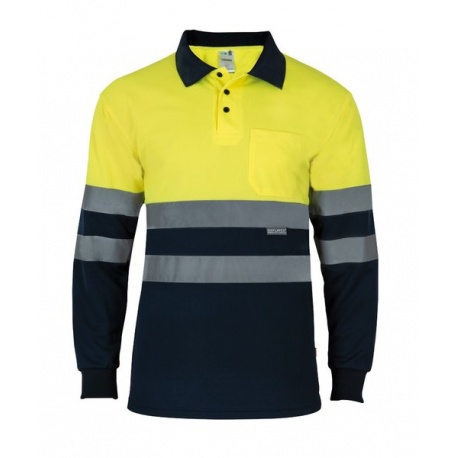 POLO MANGA LARGA A/V BICOLOR 100% POLIESTER 160 GRS VELILLA