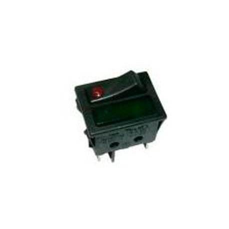 INTERRUPTOR ROJO+PILOTO VERDE RF.9519  15 A  30X22MM